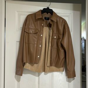 Tatar’s faux leather shirt tan new with tags
